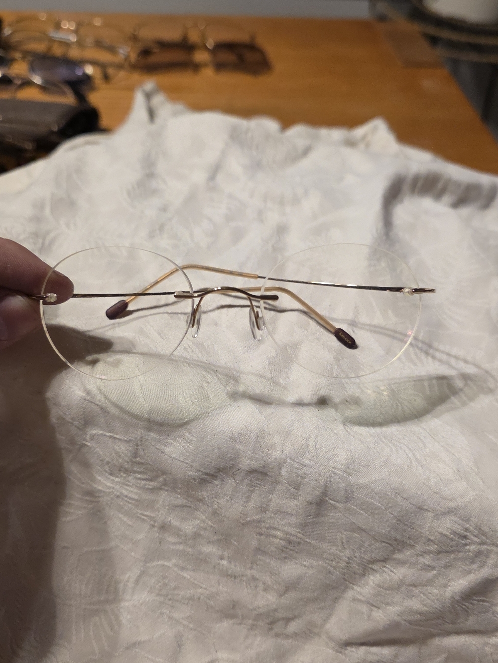 Gold Rimless Men’s Reading Glasses - Clear Lenses